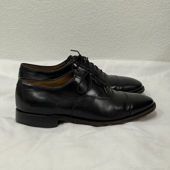 Johnston & Murphy Mens 9 1/2 9.5 D22-02981 Melton Black Dress Cap Toe Oxfords